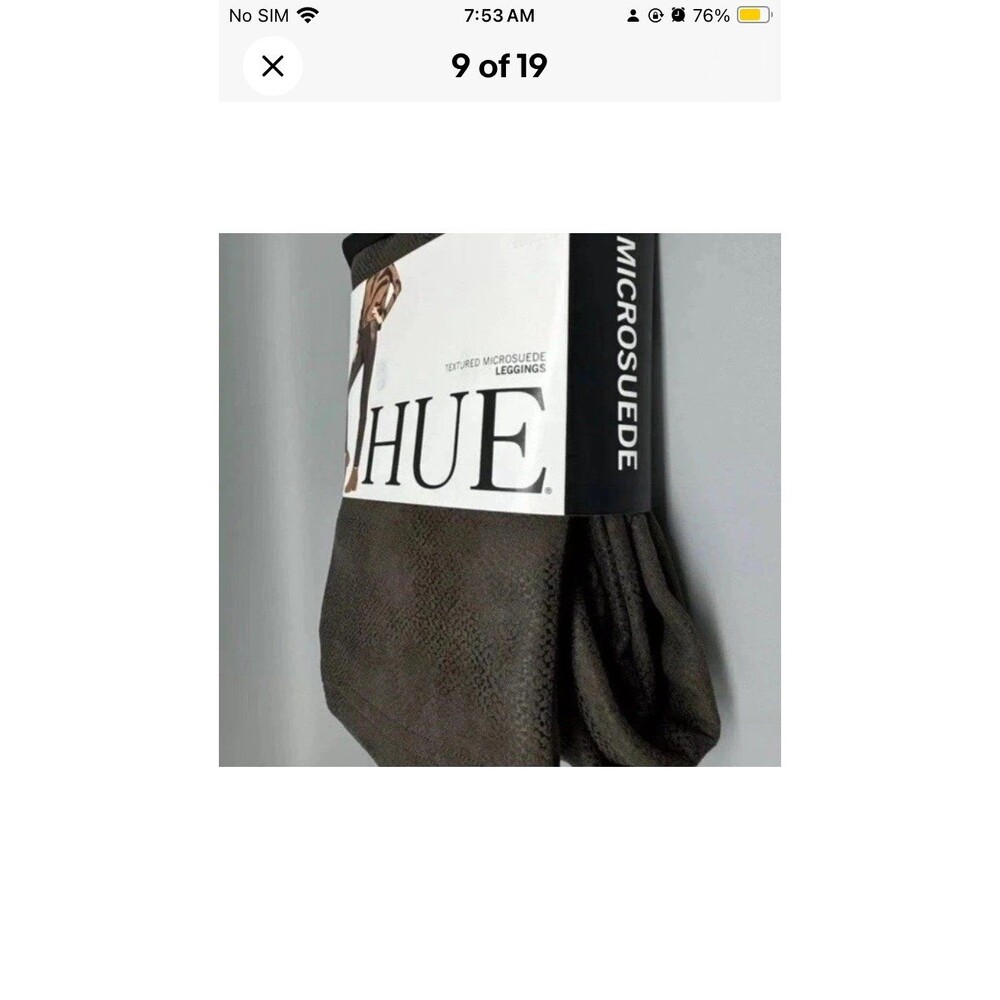 HUE Textured Microsuede Leggings Mulch Brown Size Medium Snakeskin Pants NWT - Picture 8 of 12